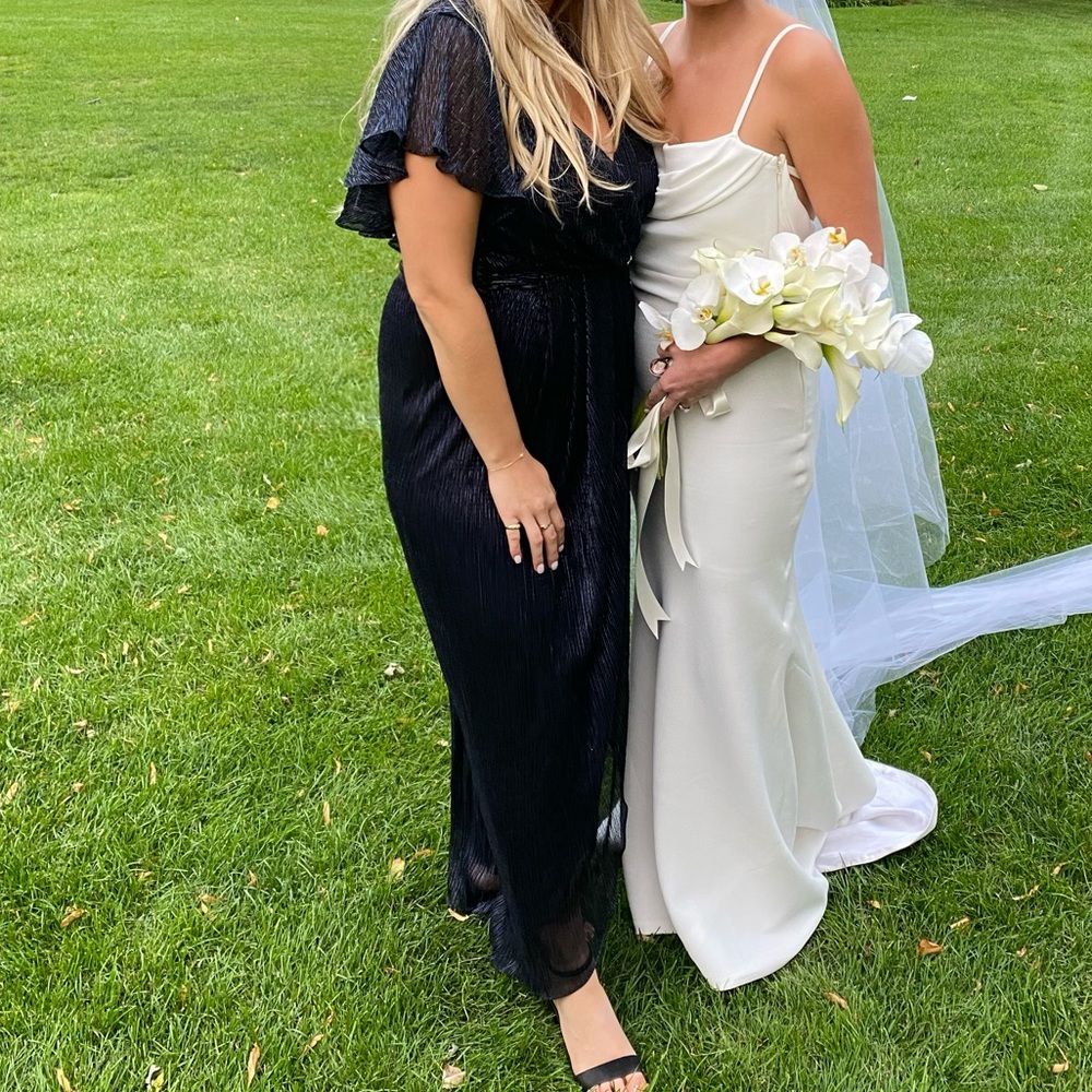 Betsy & Adam metallic Blue dress